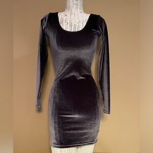 American Apparel grey velvety mini bodycon dress